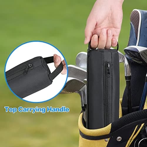 NATURAL STYLE Beer Sleeve for Golf Bag 7-Can Insulated Cooler BLACK | Waterproof & Portable (82*8 cm) thumbnail 4