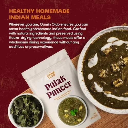 the cumin club Indian Palak Paneer - Ready to Eat Vegetarian Meal | Farm-Natural Goodness, 5 Pack thumbnail 5