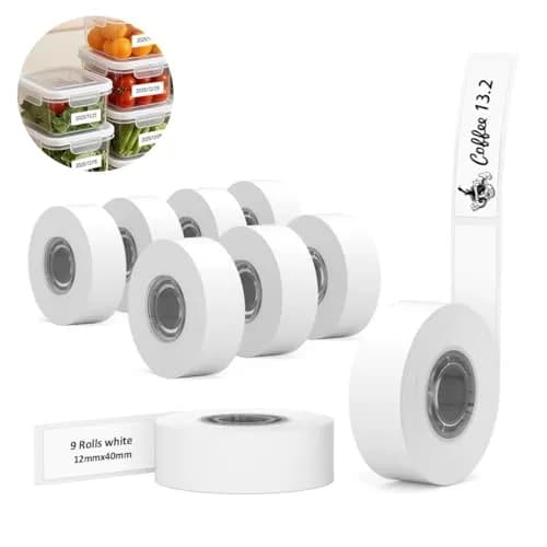 Phomemo D30 Labels Thermal Freezer Labels 12x40mm | Water-Resistant, Easy Removal, 9 Rolls thumbnail 1