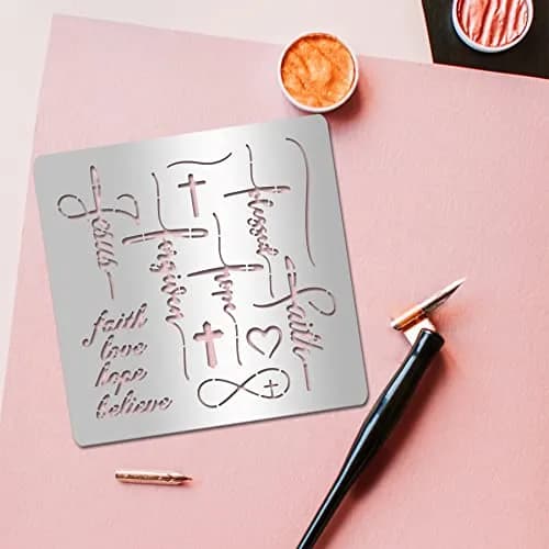INFUNLY Words Metal Stencil 15.6 cm (6.15") | Reusable Stainless Steel Templates for Art & Crafts thumbnail 4
