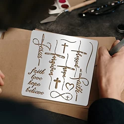 INFUNLY Words Metal Stencil 15.6 cm (6.15") | Reusable Stainless Steel Templates for Art & Crafts thumbnail 5