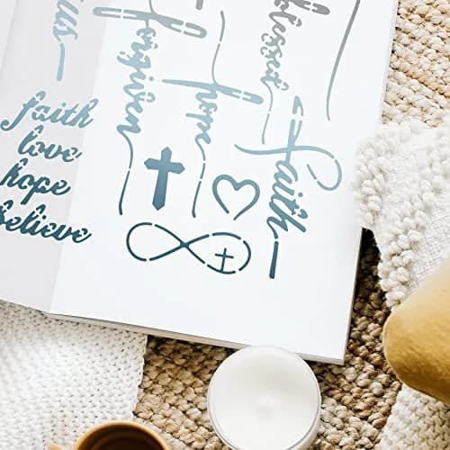 INFUNLY Words Metal Stencil 15.6 cm (6.15") | Reusable Stainless Steel Templates for Art & Crafts thumbnail 6
