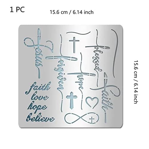 INFUNLY Words Metal Stencil 15.6 cm (6.15") | Reusable Stainless Steel Templates for Art & Crafts thumbnail 2