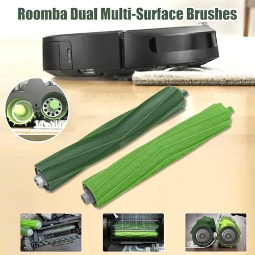 Detetap Replacement Roller Brushes for iRobot Roomba i&e&j Series (2-Pack, Green) | Compatible with i1, i3, i4, i6, i7, i8, j7, E5, E6 Models thumbnail 4