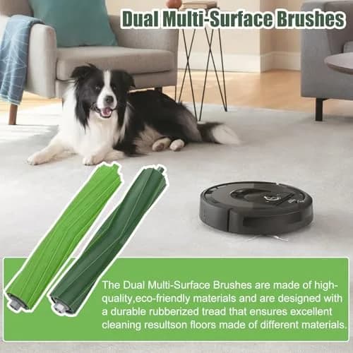 Detetap Replacement Roller Brushes for iRobot Roomba i&e&j Series (2-Pack, Green) | Compatible with i1, i3, i4, i6, i7, i8, j7, E5, E6 Models thumbnail 5