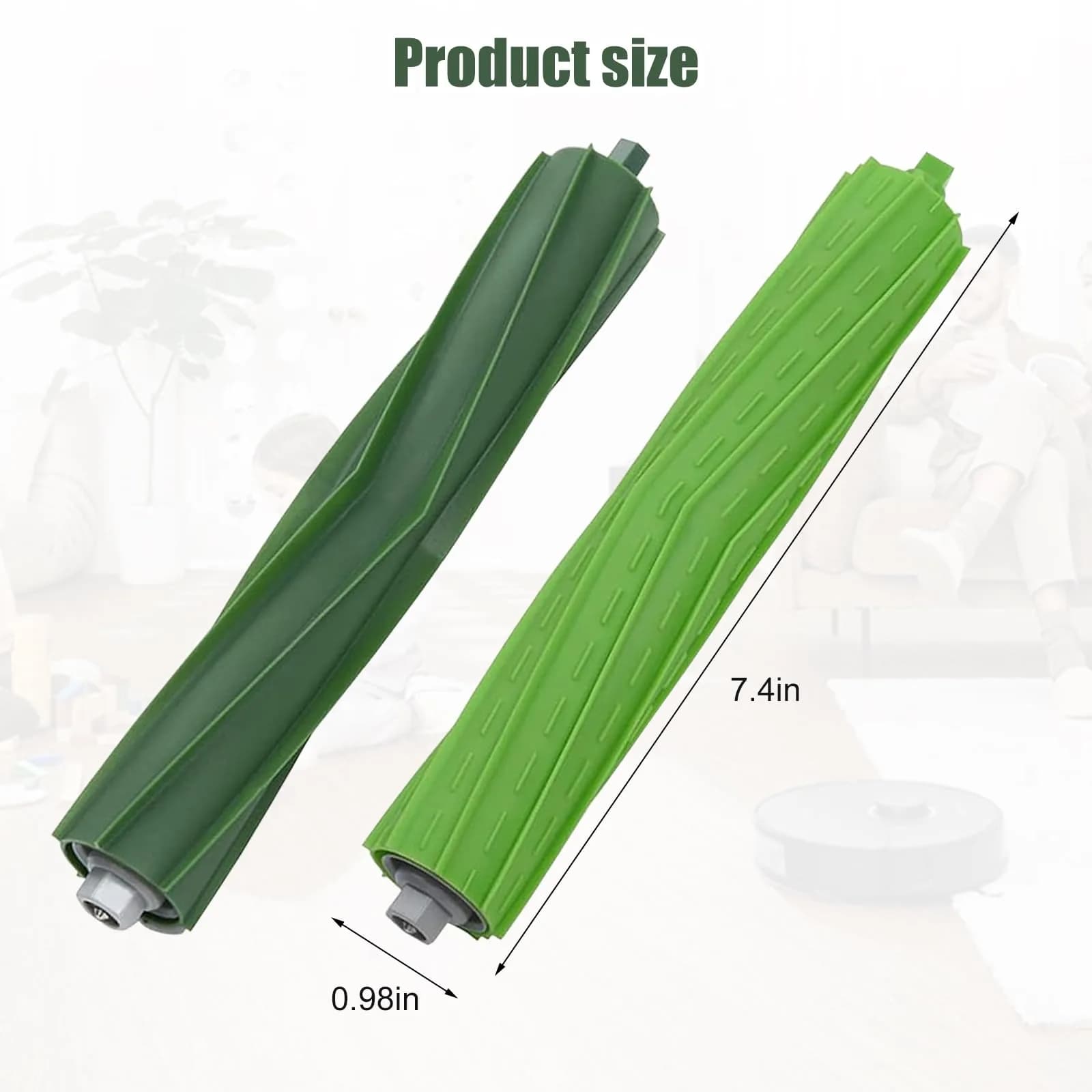 Detetap Replacement Roller Brushes for iRobot Roomba i&e&j Series (2-Pack, Green) | Compatible with i1, i3, i4, i6, i7, i8, j7, E5, E6 Models - view 6