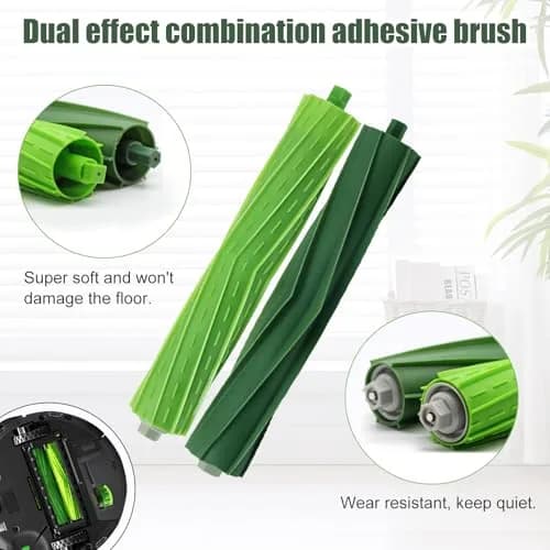 Detetap Replacement Roller Brushes for iRobot Roomba i&e&j Series (2-Pack, Green) | Compatible with i1, i3, i4, i6, i7, i8, j7, E5, E6 Models thumbnail 3