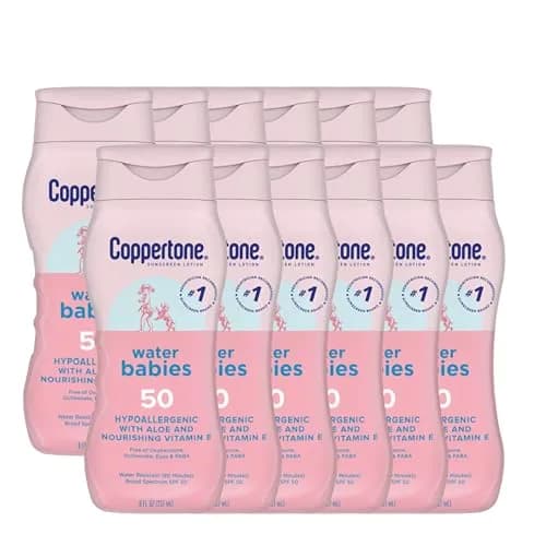 Coppertone Water Babies Baby Sunscreen Lotion SPF 50, Pediatrician Recommended, 236ml (8 Fl Oz) | Broad Spectrum UVA/UVB Protection thumbnail 1