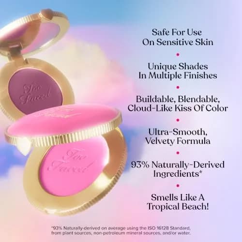 Too Faced Cloud Crush Blurring Blush | Velvety Powder Blush for Cheeks with High-Pigment Formula | 93% Naturally Derived Ingredients, Vegan & Cruelty-Free, Candy Clouds, 0.17 Ounce thumbnail 3