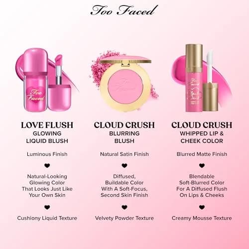 Too Faced Cloud Crush Blurring Blush | Velvety Powder Cheek Color | 93% Naturally Derived, Vegan, Cruelty-Free, 0.17 Oz thumbnail 8