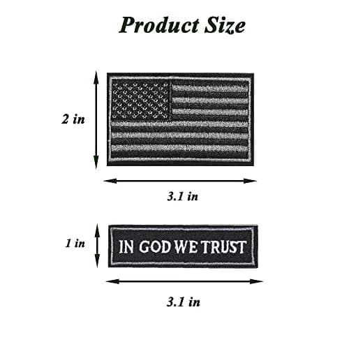 TXSN 12PCS American Flag Patches Bundle | Full Embroidery Loop & Hook Fasten (70-120 chars) thumbnail 4