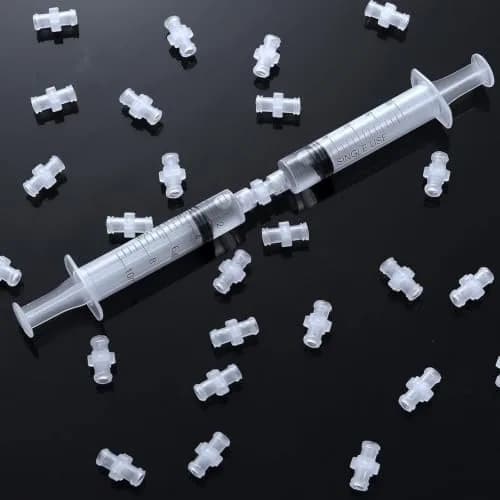 AIEX Syringe Adapter Kit 60pcs Transparent Polypropylene | Leak-Free Connection for Lab & Scientific Use thumbnail 3