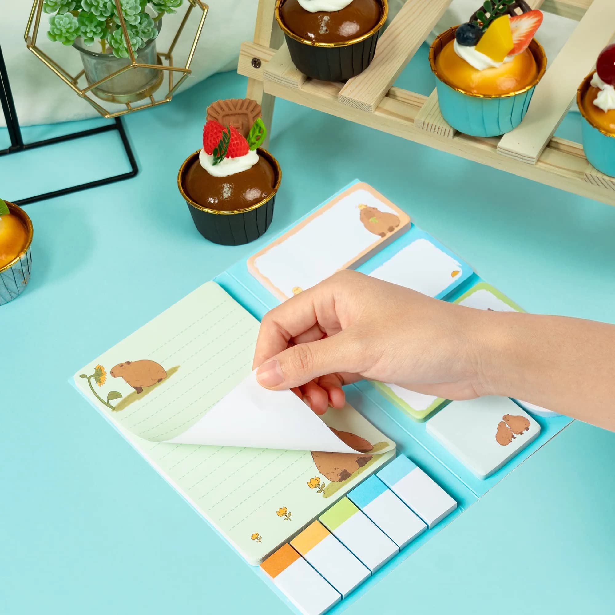 Xqumoi Don't Worry Be Capy Sticky Notes Set (550 Sheets) | Cute Capybara Themed Gift for Students & Office - view 3