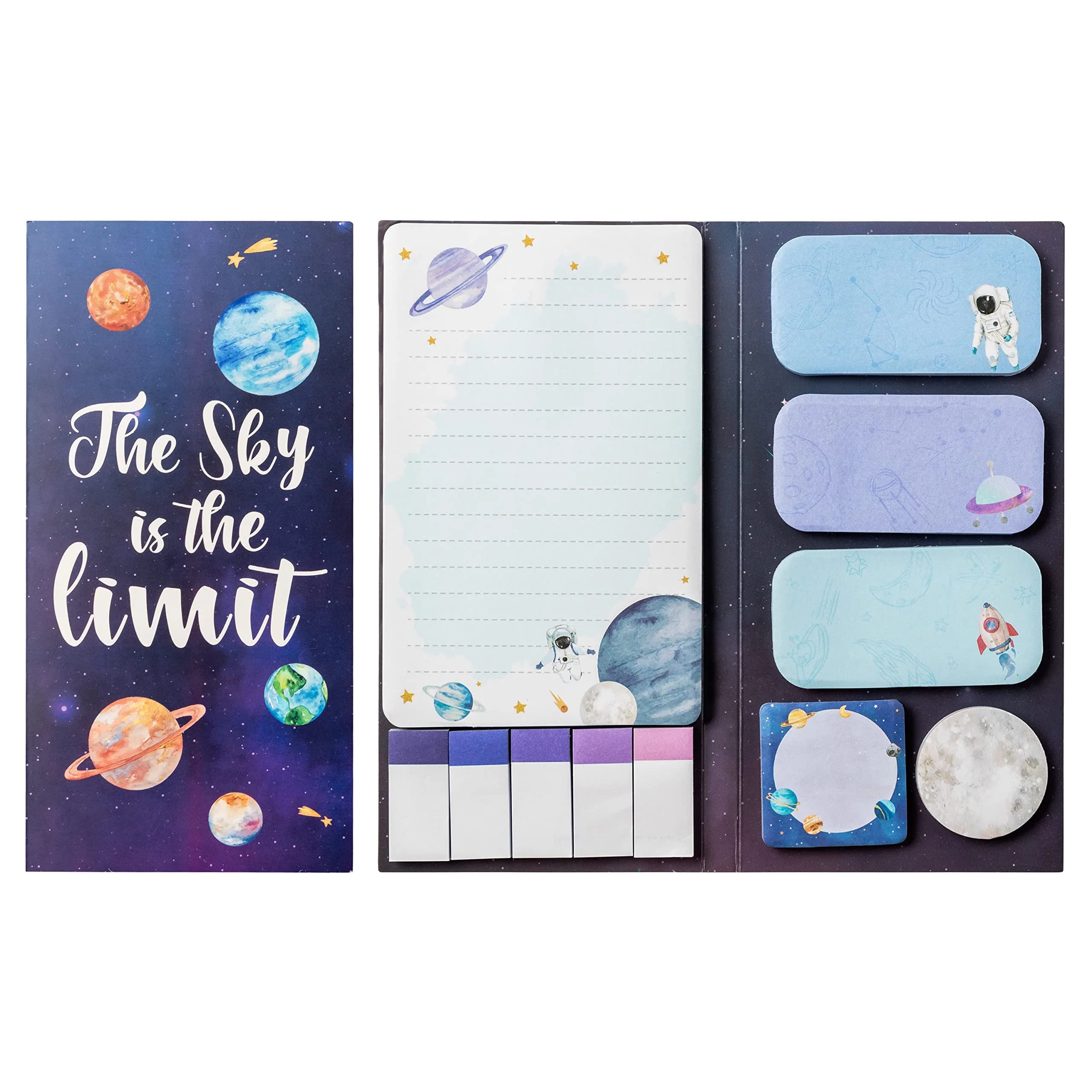 Xqumoi The Sky is The Limit Sticky Notes Set, 550 Sheets, Outer Space Galaxy Pattern, Small - main product image