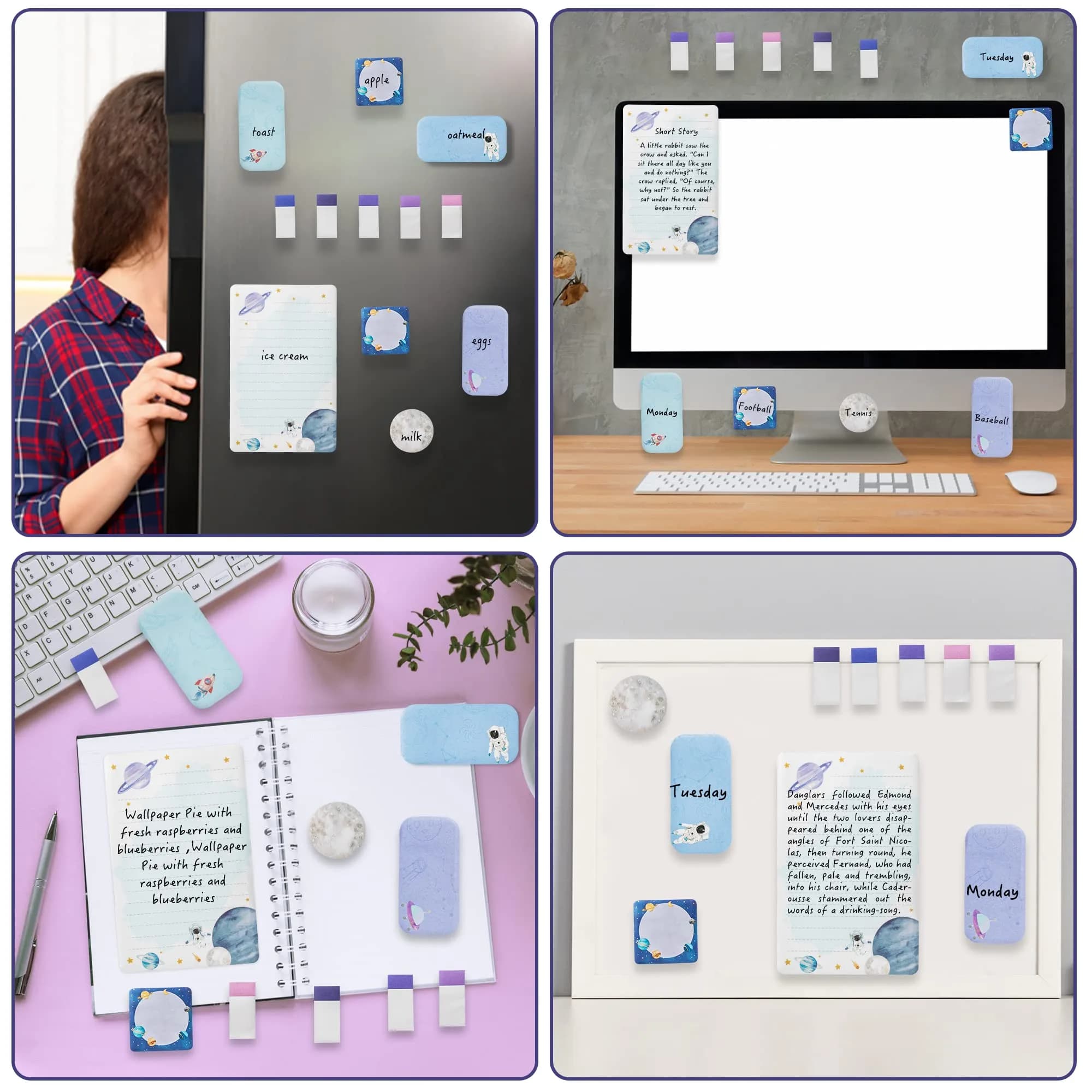 Xqumoi The Sky is The Limit Sticky Notes Set, 550 Sheets, Outer Space Galaxy Pattern, Small - view 6