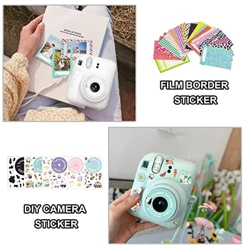 CAIYOULE Instax Mini 12 Camera Accessories Kit with Case, Album & Frames | Blue Pink Watercolor thumbnail 5