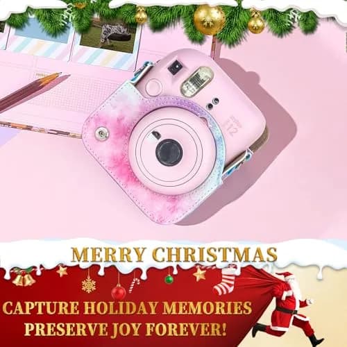 CAIYOULE Instax Mini 12 Camera Accessories Kit with Case, Album & Frames | Blue Pink Watercolor thumbnail 2
