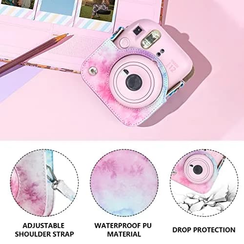 CAIYOULE Instax Mini 12 Camera Accessories Kit with Case, Album & Frames | Blue Pink Watercolor thumbnail 3