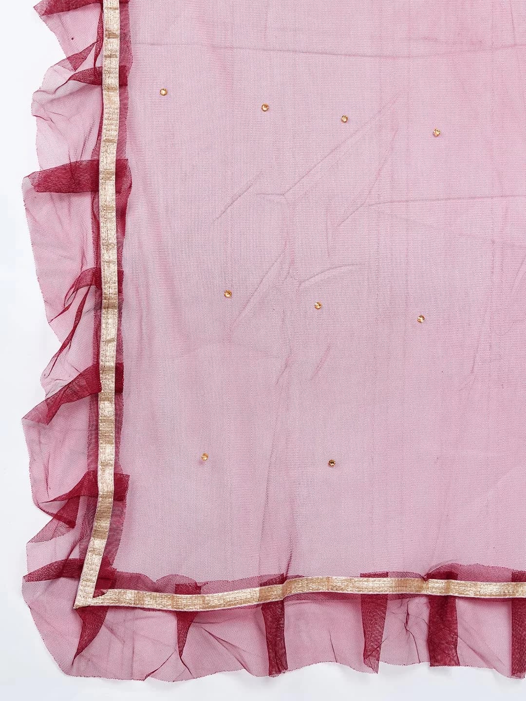 Weavers Villa Women’s Net Embellished Dupatta Chunni 225cm (88.58in) | Festive Wear Elegance - view 7