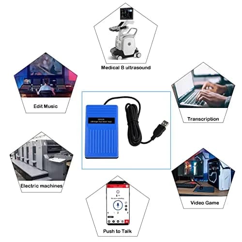 iKKEGOL Single USB Foot Pedal Switch | Programmable HID for PC, Mac, Linux (100mm x 62mm x 38mm) thumbnail 7