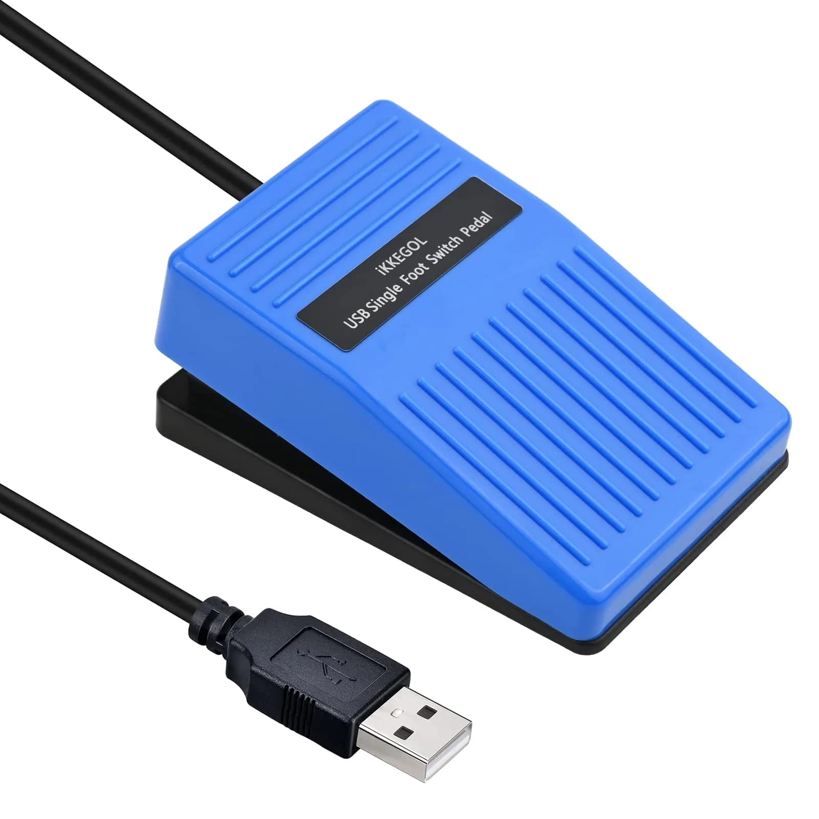 iKKEGOL Single USB Foot Pedal Switch | Programmable HID for PC, Mac, Linux (100mm x 62mm x 38mm) — Single Pedal