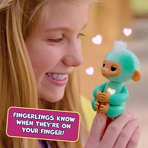 Fingerlings Baby Monkey Ava Teal | Interactive 70+ Sounds & Reactions for Kids 5+ thumbnail 2