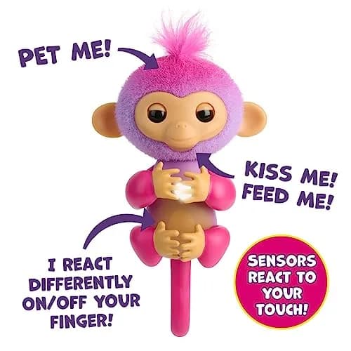 Fingerlings Interactive Baby Monkey Charli (Purple) — 70+ Sounds & Reactions thumbnail 4