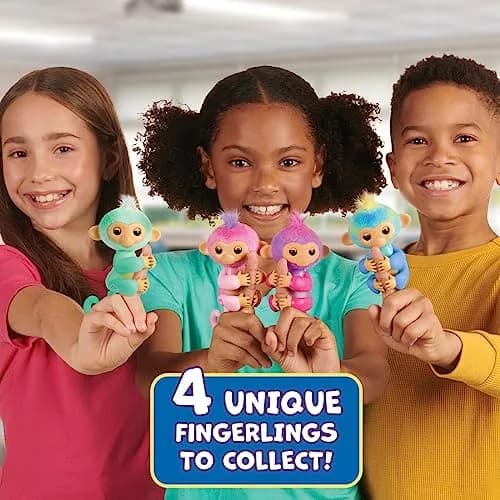 Fingerlings Interactive Baby Monkey Charli (Purple) — 70+ Sounds & Reactions thumbnail 6
