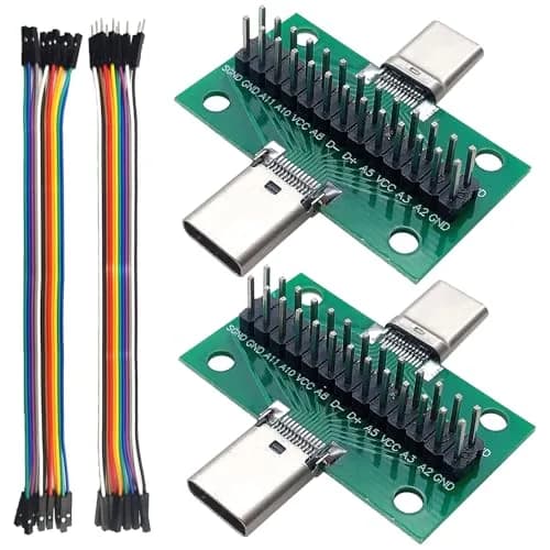 minidodoca USB 3.1 Type-C Male to Male Test Board with 24 Pins & DuPont Wires | 10Gbps Data Transfer thumbnail 1