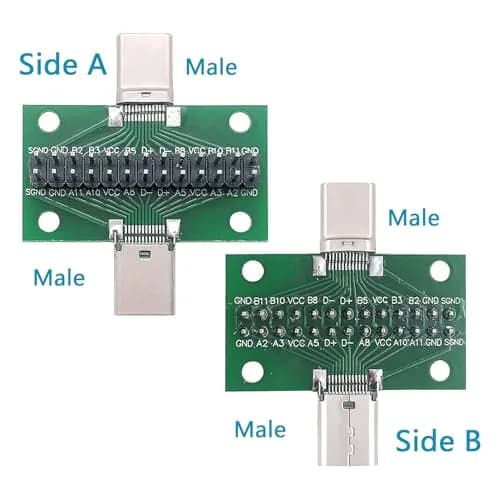 minidodoca USB 3.1 Type-C Male to Male Test Board with 24 Pins & DuPont Wires | 10Gbps Data Transfer thumbnail 2