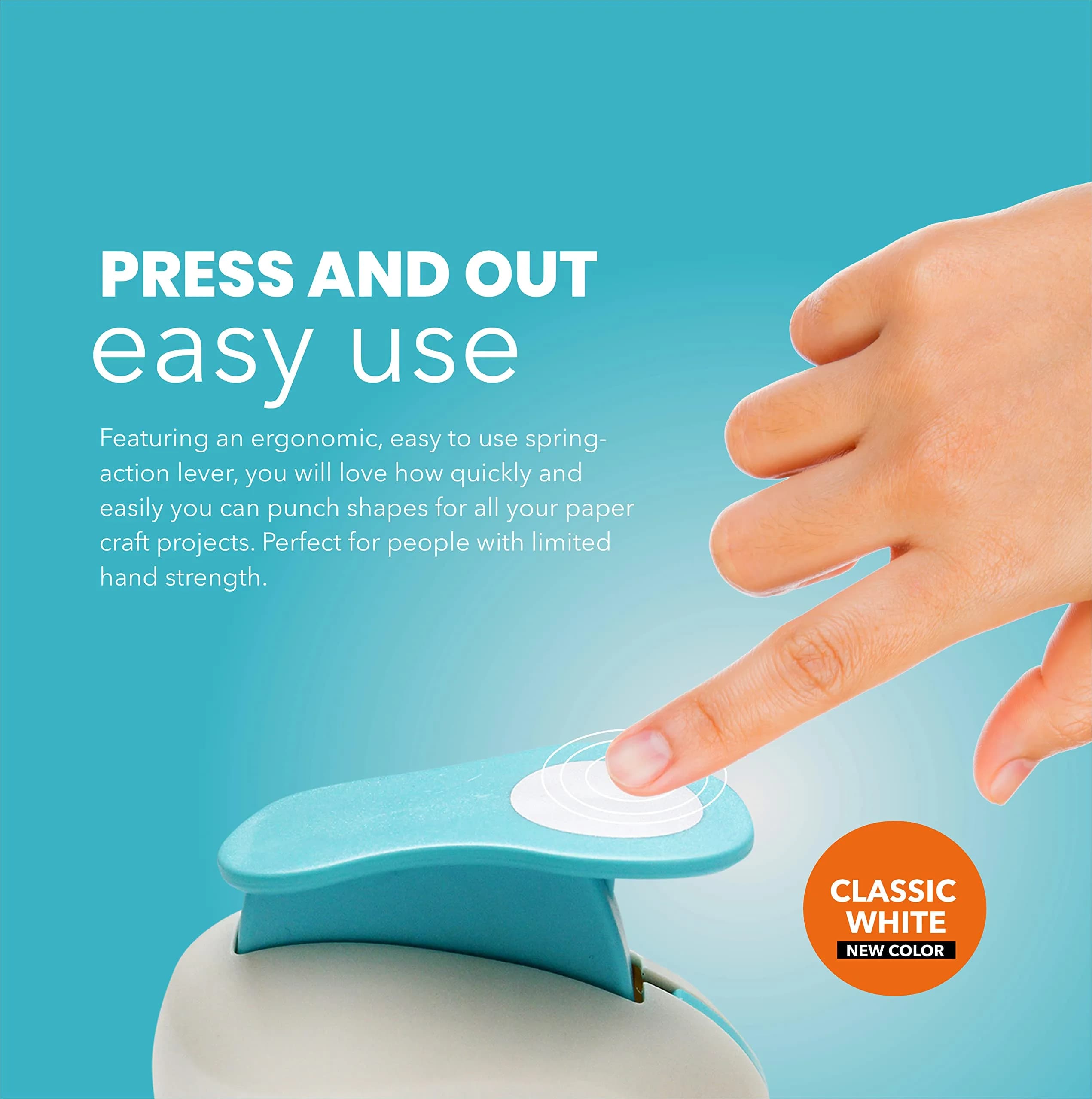 BearBoss 3 Inch Circle Punch, Classic White | Ergonomic Spring-Action Lever for Paper Crafts - view 6