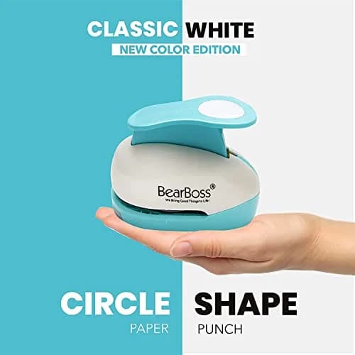 BearBoss 3 Inch Circle Punch, Classic White | Ergonomic Spring-Action Lever for Paper Crafts thumbnail 3