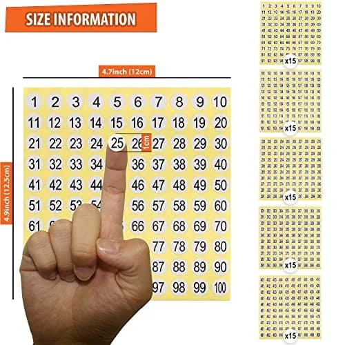 IFAMIO 1-500 Round Number Stickers Labels 15 Sets | Small 1cm Adhesive Decals for Organizing & Storage thumbnail 2