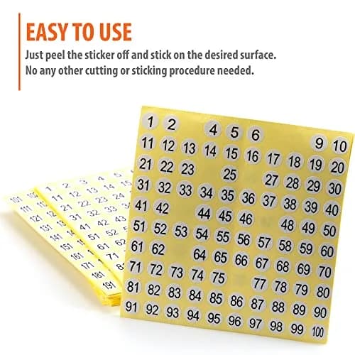 IFAMIO 1-500 Round Number Stickers Labels 15 Sets | Small 1cm Adhesive Decals for Organizing & Storage thumbnail 3