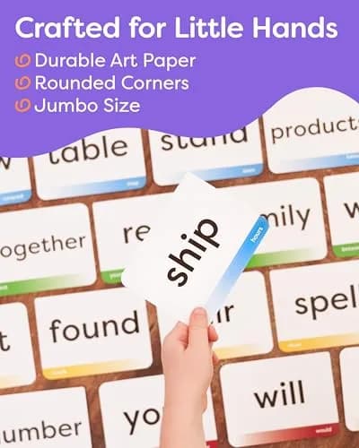 THE BAMBINO TREE Sight Words Flash Cards - Kindergarten to 4th Grade | 300 Jumbo-Size Cards for Early Literacy thumbnail 4