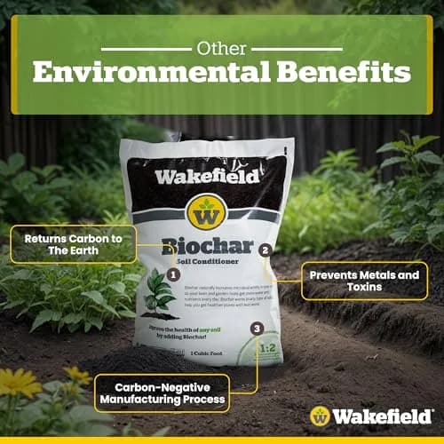 Wakefield BioChar – Premium Garden Soil Conditioner – OMRI Listed, Bio Char for Raised Gardens, Potting Mix, Lawns – 1 cu/ft (25 pounds) thumbnail 5
