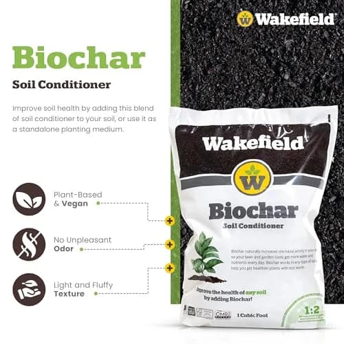 Wakefield BioChar – Premium Garden Soil Conditioner – OMRI Listed, Bio Char for Raised Gardens, Potting Mix, Lawns – 1 cu/ft (25 pounds) thumbnail 3