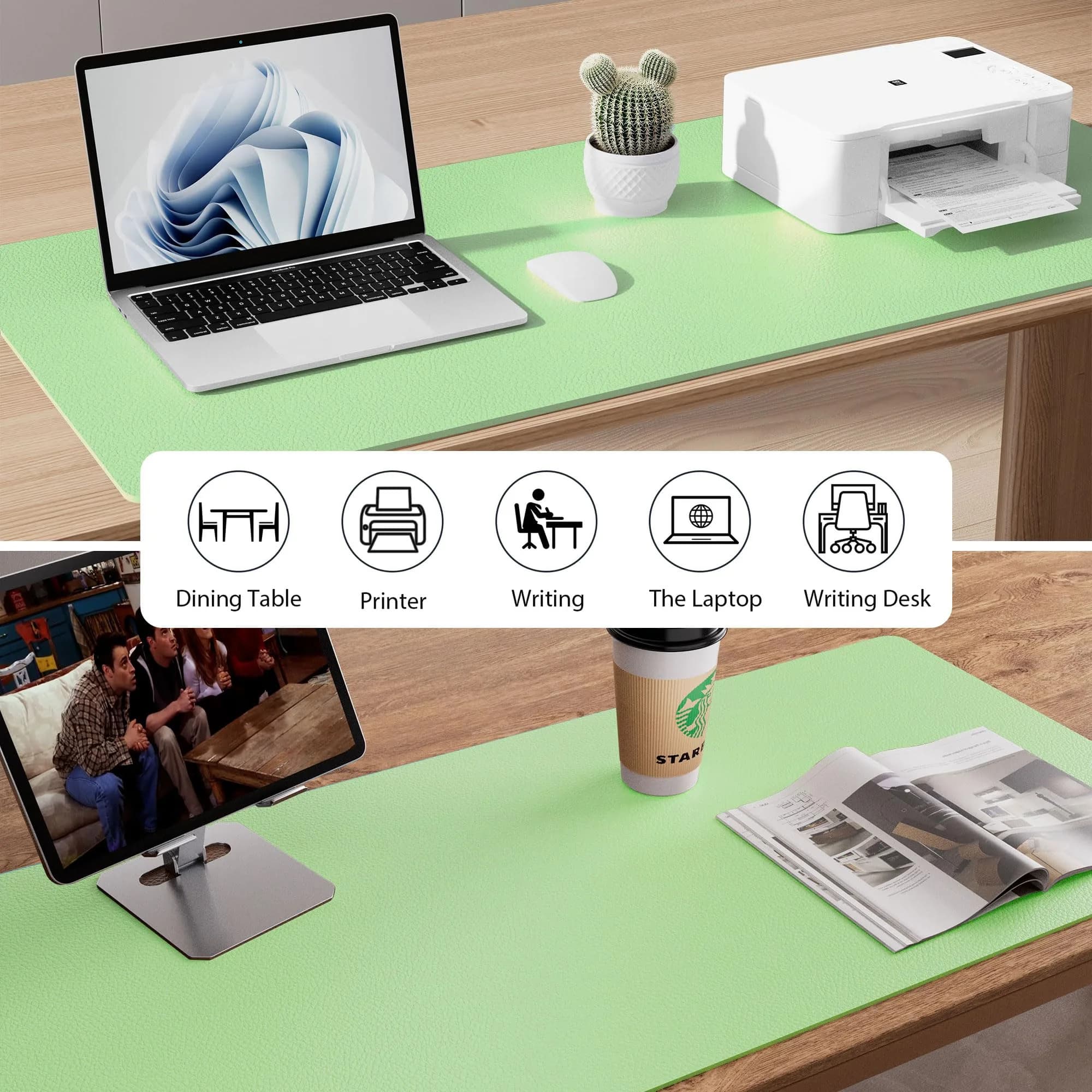 Aothia PU Leather Desk Pad 80cm x 40cm (31.5" x 15.7") | Smooth, Waterproof, Non-Slip Surface for Office and Home - view 5