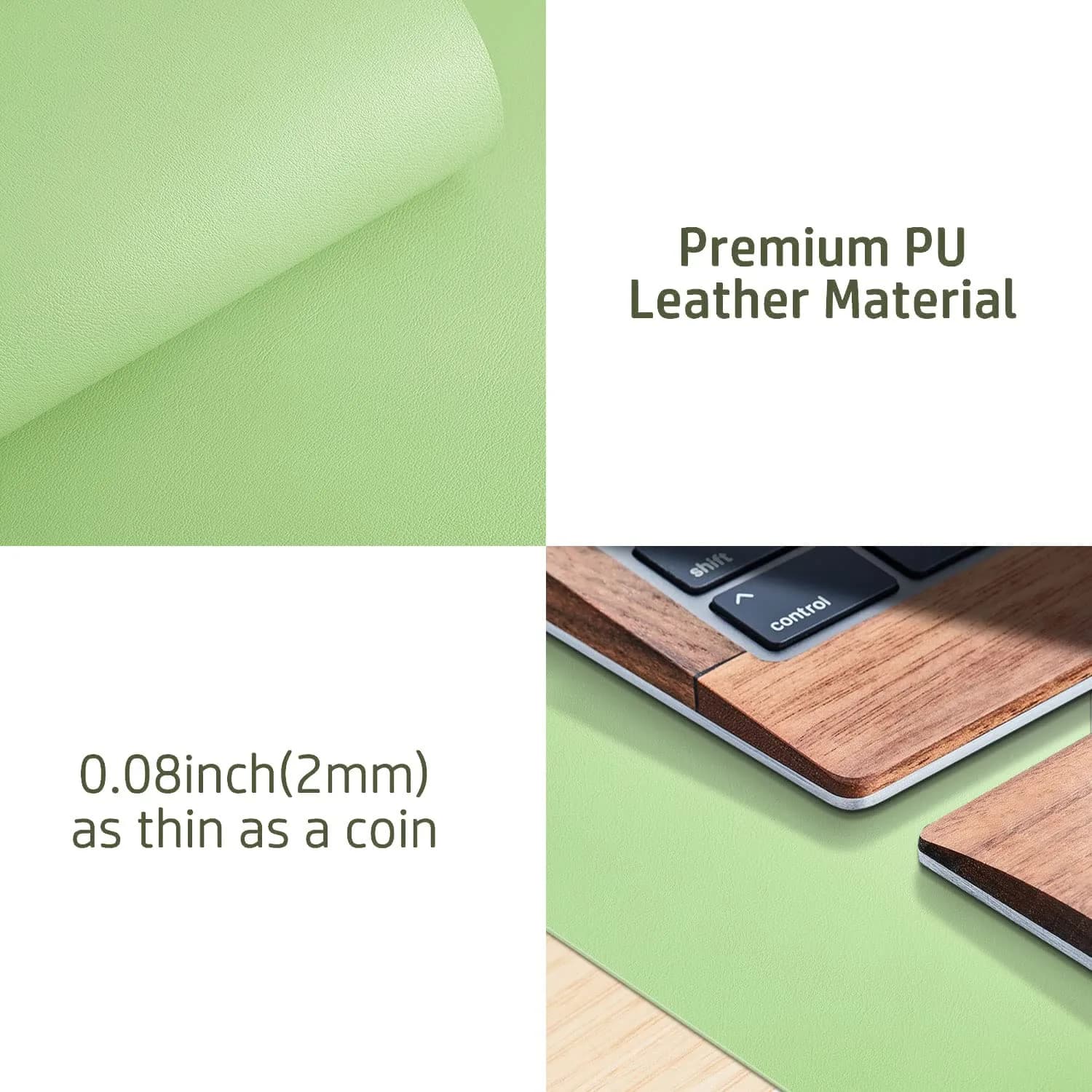 Aothia PU Leather Desk Pad 80cm x 40cm (31.5" x 15.7") | Smooth, Waterproof, Non-Slip Surface for Office and Home - view 8