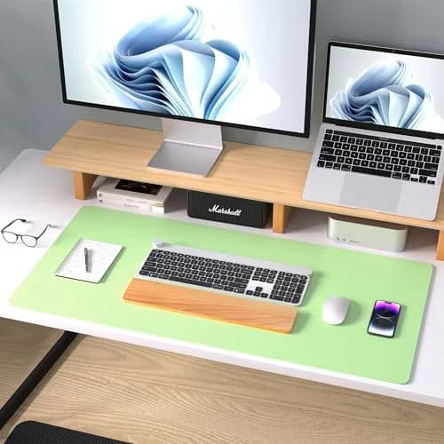 Aothia PU Leather Desk Pad 80cm x 40cm (31.5" x 15.7") | Smooth, Waterproof, Non-Slip Surface for Office and Home thumbnail 9