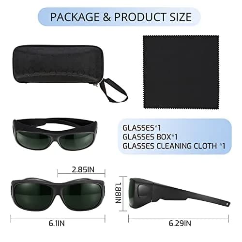 LPSAFP IPL Laser Safety Glasses 200nm-2000nm Dark Green | Protective Eyewear for Hair Removal & Cosmetology thumbnail 5