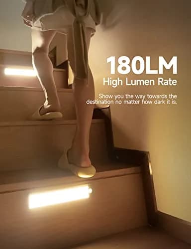YIGER Under Cabinet Lights 40LED Warm Light | Rechargeable Wireless Motion Sensor Night Light thumbnail 4
