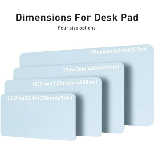 Aothia Baby Blue PU Leather Desk Pad Protector 59.9cm x 34.8cm (23.6" x 13.7") | Protects Desks with Non-Slip Grip thumbnail 6