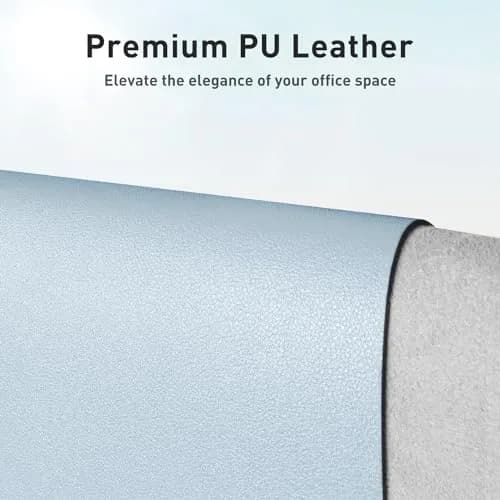 Aothia Baby Blue PU Leather Desk Pad Protector 59.9cm x 34.8cm (23.6" x 13.7") | Protects Desks with Non-Slip Grip thumbnail 2