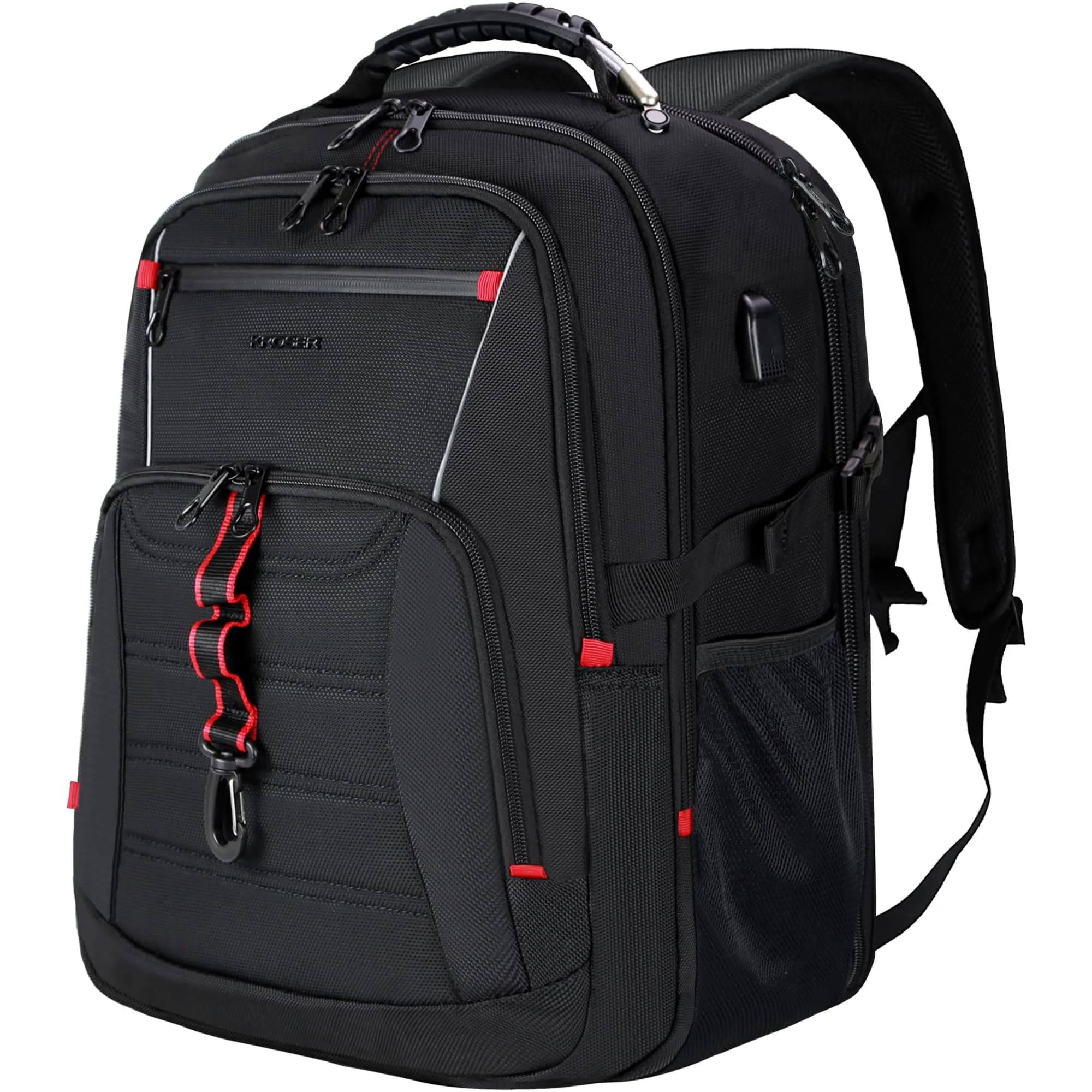 KROSER Travel Laptop Backpack 17.3 inch | Water-Resistant, RFID & USB Port, Reflective Strips, Trolley Strap, Large Capacity — 17.3 inch
