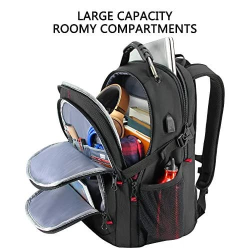 KROSER Travel Laptop Backpack 17.3 inch | Water-Resistant, RFID & USB Port, Reflective Strips, Trolley Strap, Large Capacity thumbnail 5