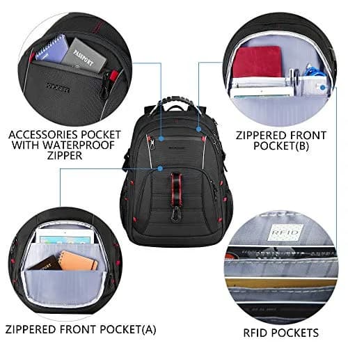 KROSER Travel Laptop Backpack 17.3 inch | Water-Resistant, RFID & USB Port, Reflective Strips, Trolley Strap, Large Capacity thumbnail 3