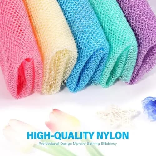 UJFQBH African Bath Sponge Set 5 Pieces | Exfoliating Shower Body Scrubber for Daily Use thumbnail 4