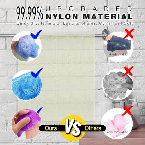 UJFQBH African Bath Sponge Set 5 Pieces | Exfoliating Shower Body Scrubber for Daily Use thumbnail 2