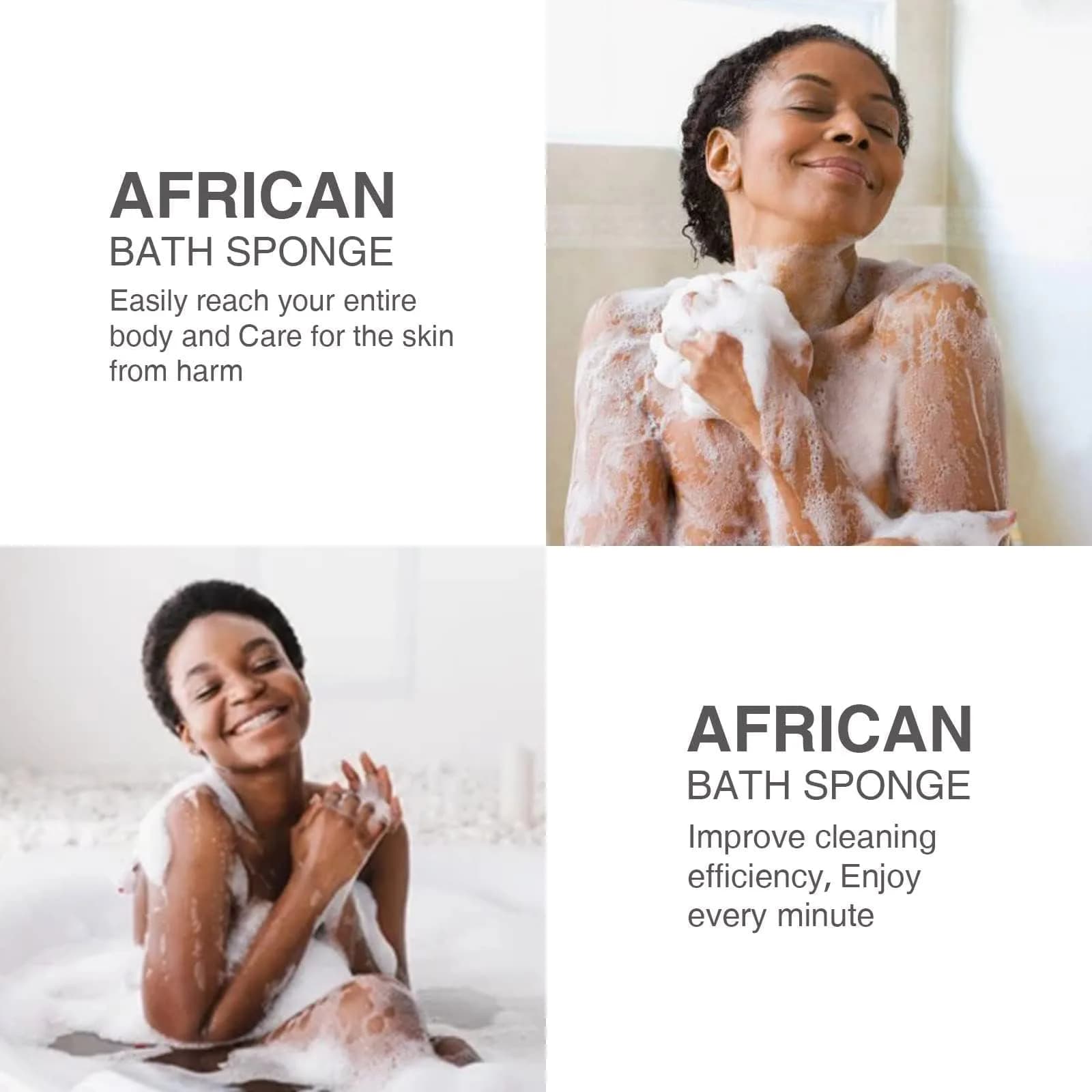 UJFQBH African Exfoliating Net Bath Sponge 80cm (31.4in) | Vibrant 3-Pack for Daily Use - view 6